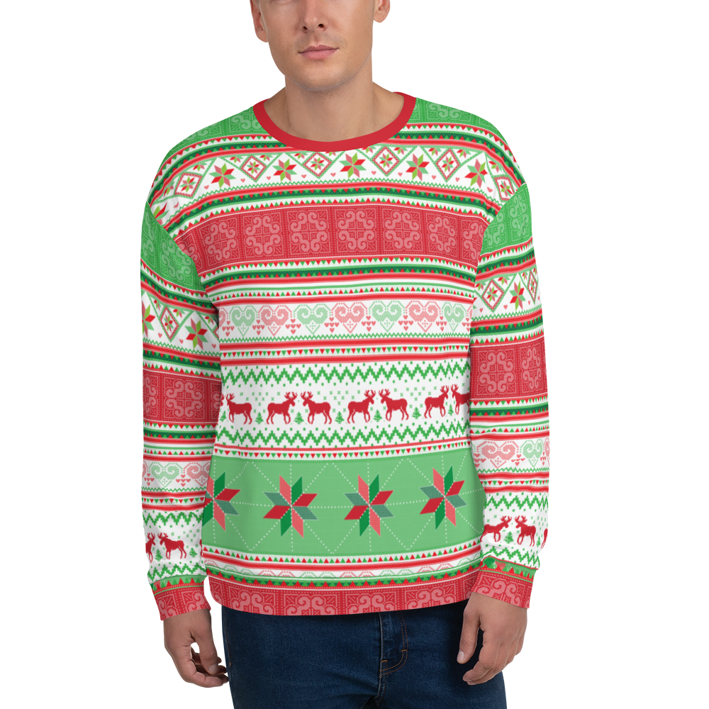 Men's Christmas Fair Isle Printed Sweatshirt - Mrs Kue | Shop