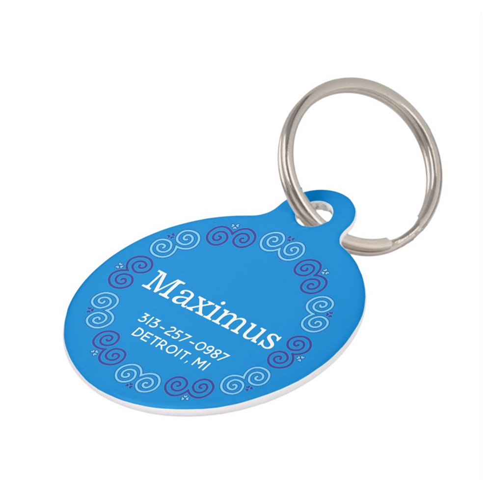 Personalized Dog or Cat Pet ID Tag with Hmong Snail Motif Trim - Mrs ...